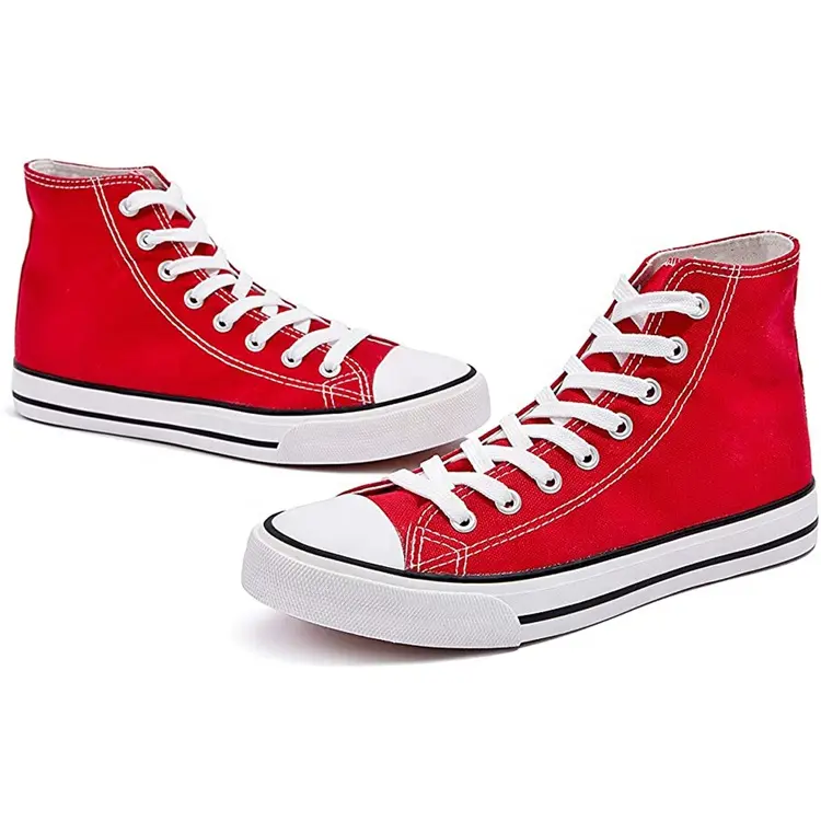 Canvas Sneakers Ups Rubber China High Top Lace Female OEM ODM Service Top Grade Women Casual Walking Shoes
